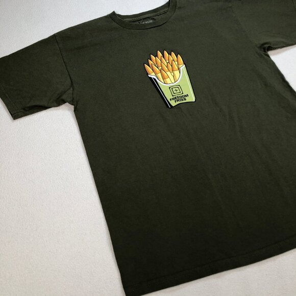 5.11 Tactical T-Shirt Mens M Military Green Freedom Fries 100% Cotton Bullet USA - Picture 6 of 10